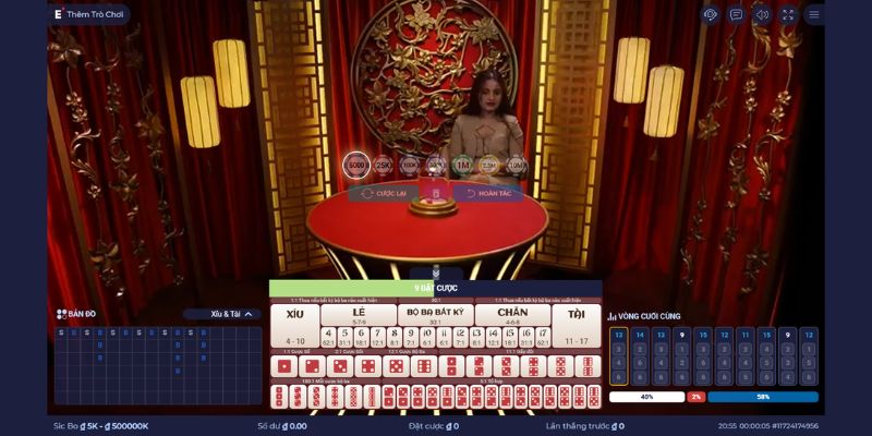 Bàn cược Sicbo với đa dạng các loại cược