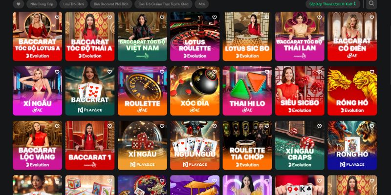 Đa dạng các trò chơi casino trực tuyến để trải nghiệm tại V9bet