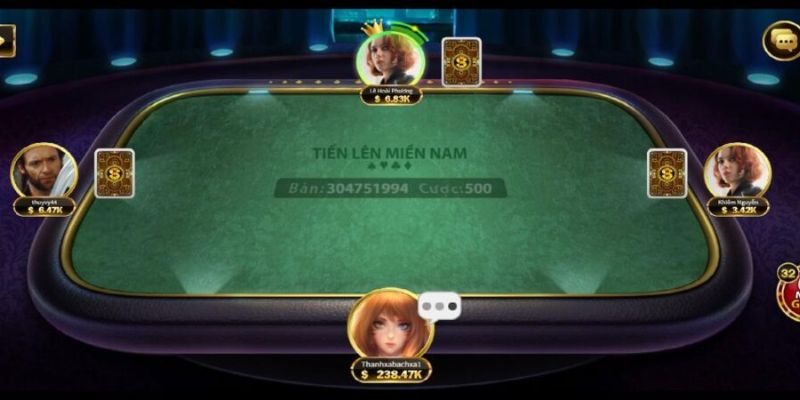 Bàn chơi game bài Tiến lên miền Nam thiết kế hiện đại