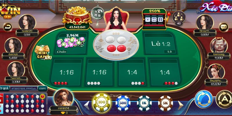 Giao diện chơi xóc đĩa nổ hũ thiết kế trực quan, sinh động