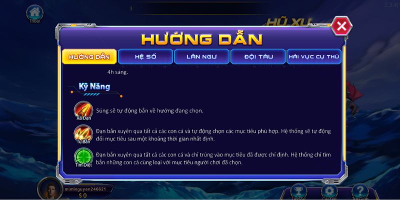 Các kỹ năng trong game bắn cá Đại chiến Thái Bình Dương