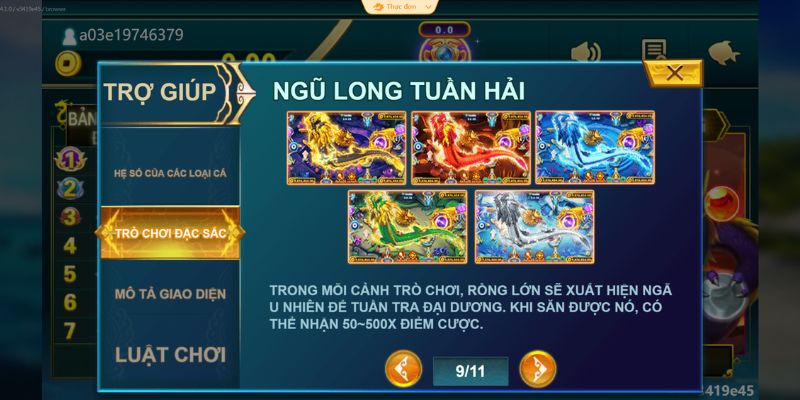 Sự kiện Ngũ Long Tuần Hải trong game Ngũ Long Bắn Cá